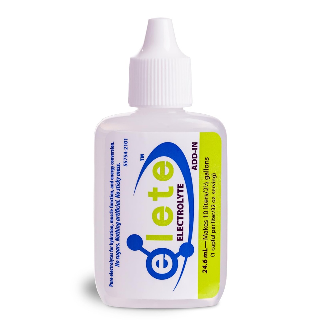 elete – Electrolyte Add-In – 1 botella de bolsillo – 4 electrolitos esenciales Concentrate – Todo natural – Transforma cualquier bebida en una bebida deportiva – 24.6mL