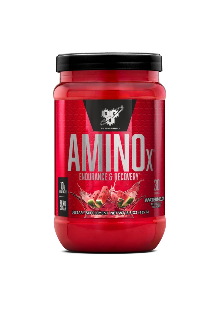 BSN Amino X Muscle Recovery & Endurance Powder, BCAAs, 10 Grams of Amino Acids, Keto Friendly, Caffeine-Free, Support Endurance, Zero Sugar, Watermelon, 30 servings, 15.34 Ounce (Packaging May Vary)