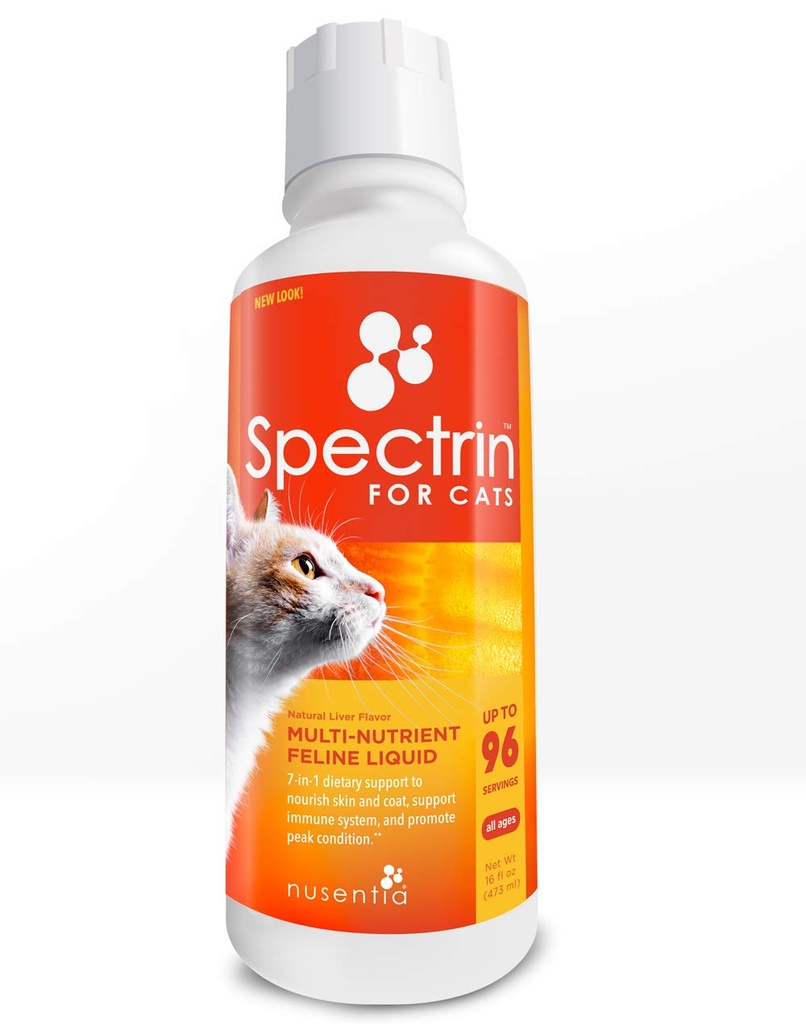 Vitaminas de gato - Espectrina 16 OZ - Vitamina líquida y suplemento antioxidante para gatos - 96 dosis
