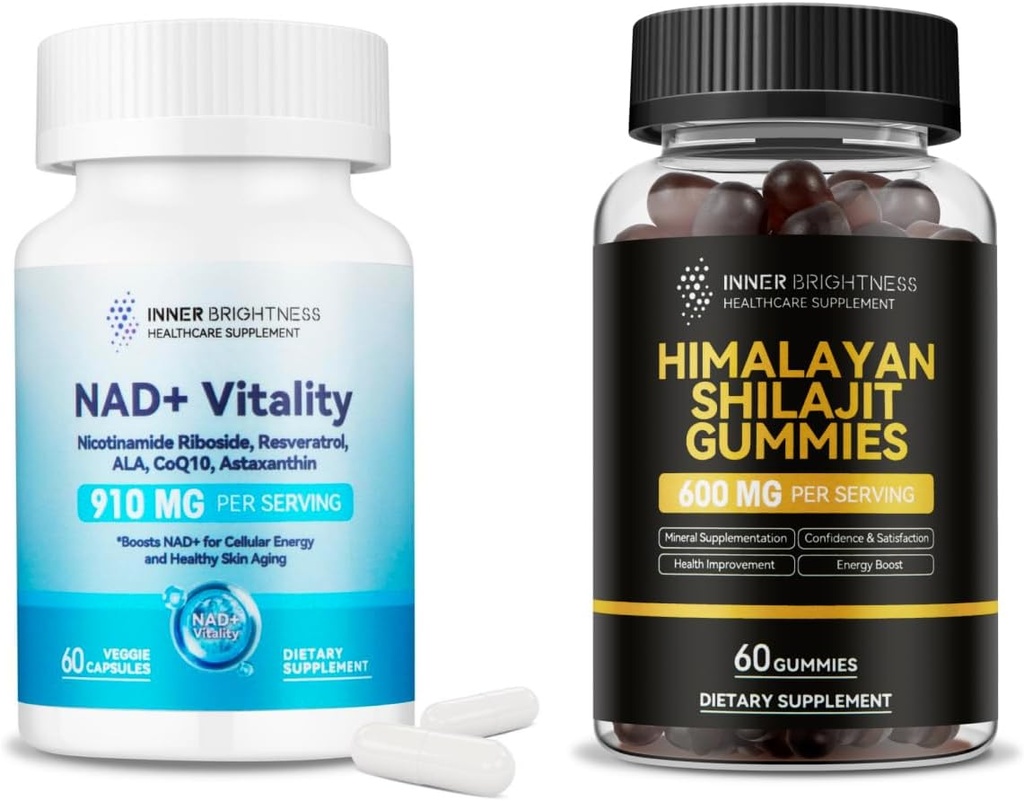 [BRSRABQ5AAFQOFL2] NAD + Shilajit Gummies Bundle - Boosts Energy, Supports Metabolism, Healthy Aging, Immunity & Stamina