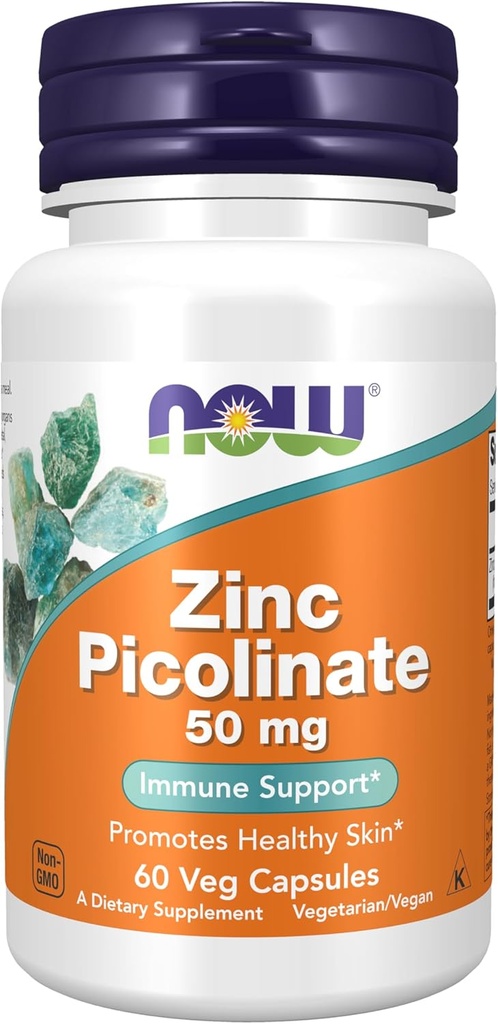 [BRSWIYTYCANRCCDU] AHORA Suplementos de alimentos, Zinc Picolinate 50 mg, soporta funciones de enzima*, Immune Support*, 60 cápsulas de veg