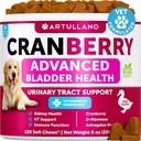 Tratamiento de la UTI de perros - Suplemento de arándano &amp; Control de vejiga para perros - Incontinencia de la tracto urinaria Pill, Piedras de la vejiga - Tratamientos de la medicina UTI - 120 Chews blandos para el soporte del riñón con aceite de pescado
