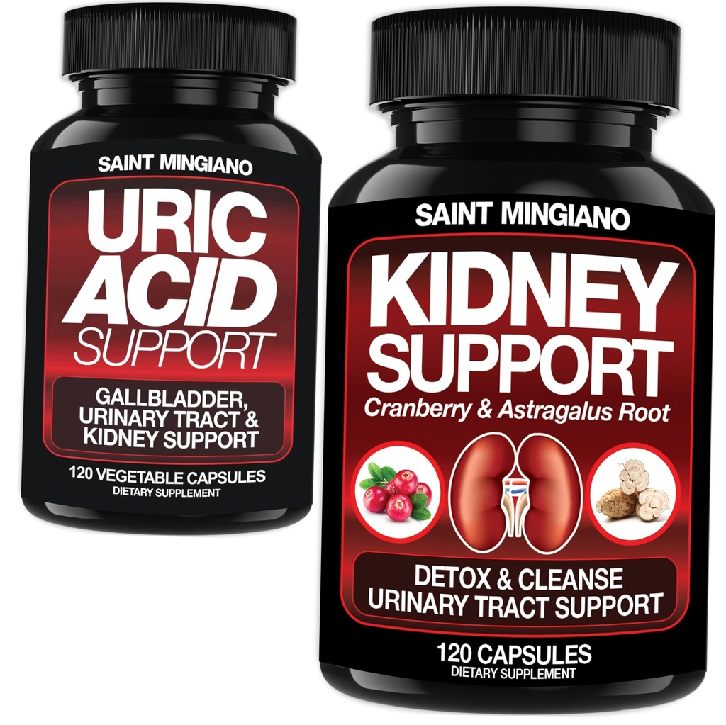 Apoyo al riñón Limpiar la desintoxicación - Junto con - Soporte úrico de ácido – Gallbladder, Urinary Tract & Kidney Support for Men and Women
