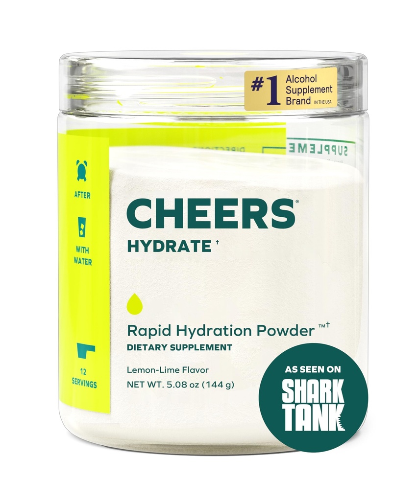 Cheers Hydrate | Oral Rehydration Solution | Electrolytes for Rapid Hydration | Lemon Lime Flavor | 12 Servings | Electrolyte Supplement with Sodium, Potassium, Glucose