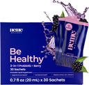 BeMe Probióticos líquidos para la salud digestiva, 3-en-1 Post, Pre y Probióticos Suplemento para la salud de Gut - 2X Absorción rápida con inulina, B. lactis, Totipro para proporcionar alivio de ruborización para las mujeres