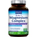 Complejo de Magnesio Innato Vitality 6-in-1, 1160mg Por Serving, Rest & Digestion, Magnesium Glycinate & Citrate, Alta Absorción, 120 cápsulas Vegan