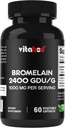 Bromelain Suplemento 1000mg por Serving, 2400 GDU/g, Proteolytic Enzymes, soporta la digestión de proteínas, 60 Cuenta - No GMO &amp; Gluten Free