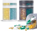 2 Pack KIGI Gran capacidad Medicina Organizador y Caso de Pill con 4 Compartimientos