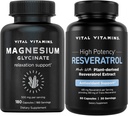 Vital Vitaminas Magnesium Glycinate Capsules + Resveratrol Capsules