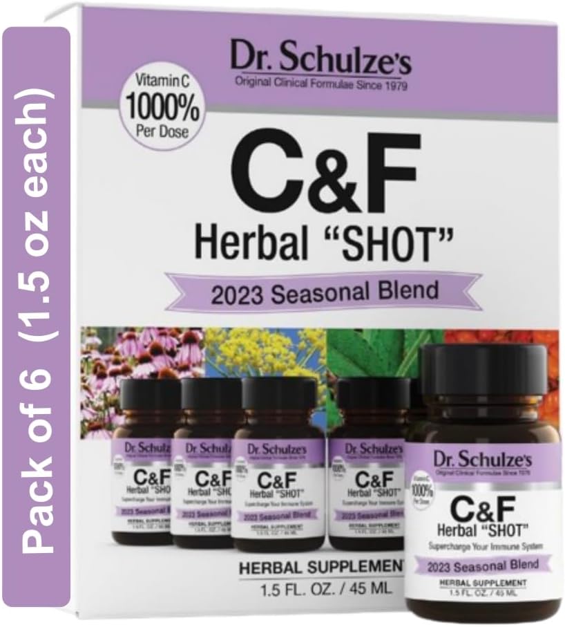 Dr. Schulze's Herbal Shot Silencio Orgánica Extracto Silencio Gluten-Free &amp; Non-GMO para Immune System Support Silencio Total 9 Fl. Oz. Silencio 6