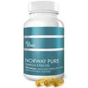 Noruega Pura Omega-3 Fish Oil Softgels 2,400mg (90ct) - 4X Concentrated EPA & DHA, Triple Destilado, Burpless, Wild Caught, Skin &amp; Hair, Joints, Heart Health
