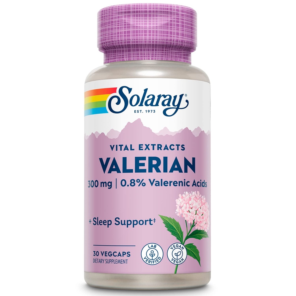 SOLARAY garantizado Potency Valerian Root Extract One Daily, Veg Cap (Btl-Plastic) 300mg ← 30ct
