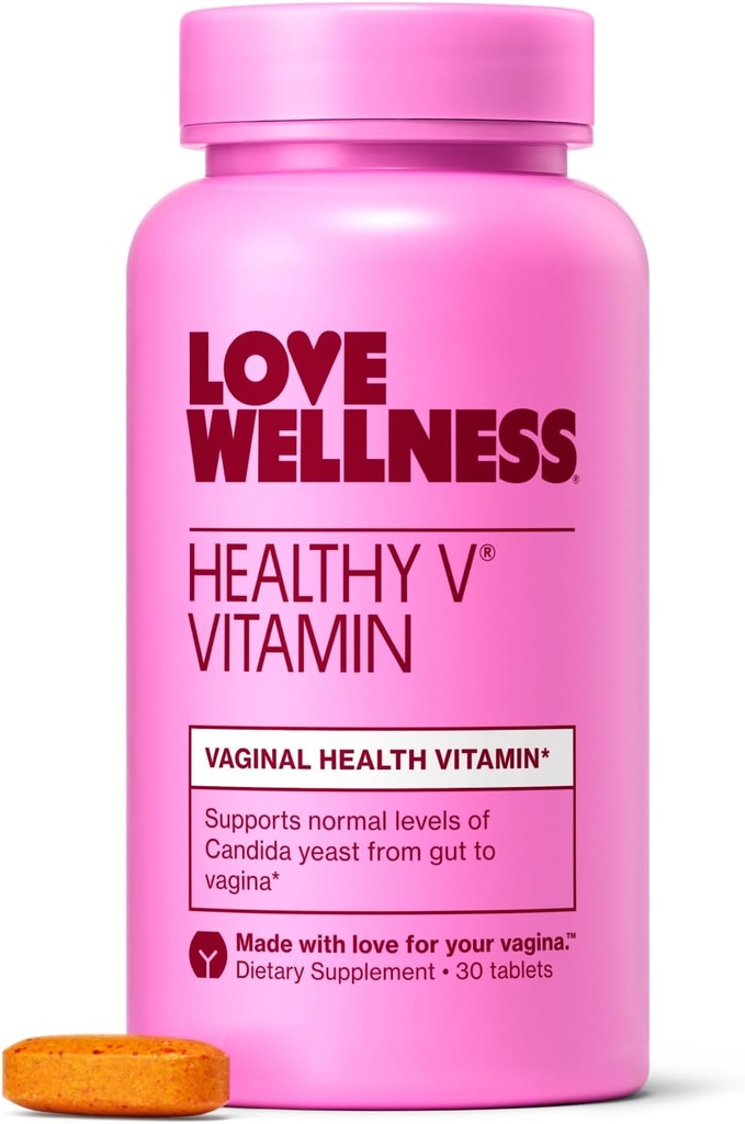 Amor Wellness sano V vitamina Salud de las Mujeres Silenciosa Complemento de Salud Vaginal de las Mujeres Silencioso pH Balance, Gut Health & Immune Apoyo Suplemento Silencioso Balanza de la Levadura de Candida con Turmérica, Ajo & Aceite de Coco