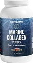 Hidrolyzed Marine Collagen Peptides Powder. Canadian Wild-Caught Fish Skin(Not Scales)-Colageno Hidrolizado en Polvo-Vital Protein Supplement for Skin, Hair, Joints and Digestion, Marine Powder (1kg)