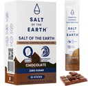 Salt of the Earth Premium Zero-Sugar Electrolyte - Hecho con Himalaya Rosa Salt - Hydration Powder Packets ← Ingredientes Premium TENER Keto & Paleo Friendly TEN 12 Sticks, Chocolate