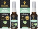 Abeja y tu cruda miel de garganta Spray, 100% puro Propolis Extract, Immune Support, Sore Throat " Congestion Relief, Oral Health, Antioxidants, Natural, Keto, Paleo, Gluten-Free TEN 1 FL Oz (Pack of 2)