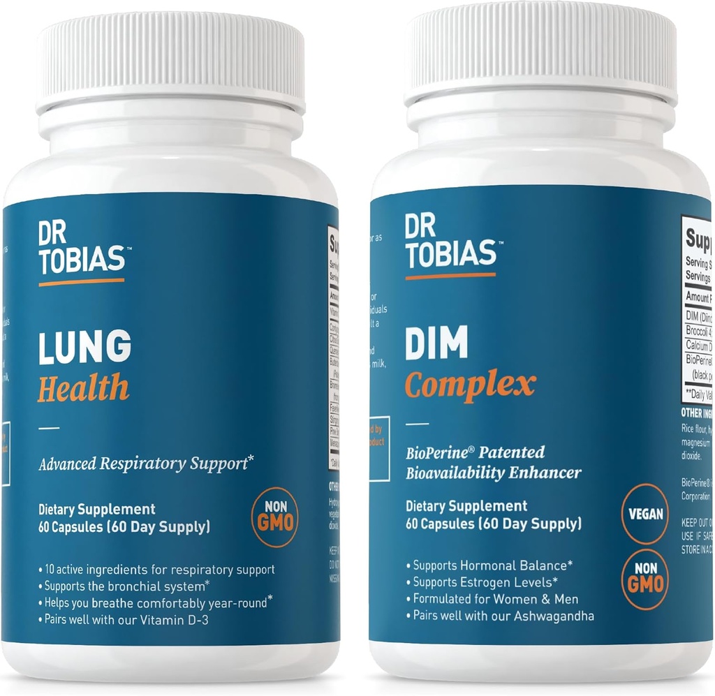 Dr. Tobias Lung Health ' DIM Complejos Soportes Lung Cleanse & Detox Fórmula, Estrogen Detox & Balance Complejo, para Hombres & Mujeres, No GMO