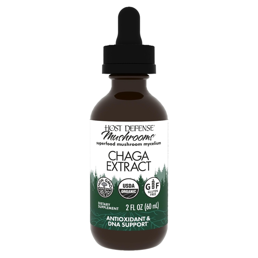Extracto de Chaga de Defensa Anfitriona - Suplemento de Apoyo al Sistema Inmunitario - Mushroom de Chaga para la Actividad Antioxidante Apoyo - Suplemento dietético líquido - 2 fl oz (60 Servimientos)*