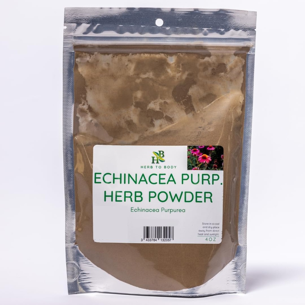 [BRSROA34BEHAGCLF] Echinacea Purpurea Polvo – 4oz, Hierba de Echinacea de Tierra Salvaje para Té Herbal, Smoothies y DIY Tinturas