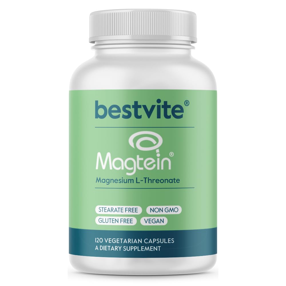 Magnesio L-Threonate Capsules - 2000mg por Serving (120 cápsulas vegetarianas) - Magnesio patentado y biodisponible - No Stearates - No Fillers - Vegan - No GMO - Gluten Free