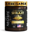 Himalayan Shilajit Resin with Fulvic Acid, Humic Acid, 85+ Minerals- Gold Grade Plus - 100g, 1000 mg Por Serving - Energy, Stamina, Brain Support - Made in The USA