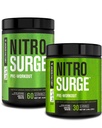Jacked Factory NITROSURGE Pre Workout Suplemento - Endless Energy, Instant Strength Gains, Clear Focus, Bombas Intensas - NO Booster &amp; Powerful Preworkout Energy Powder - 90 Servings, Arctic White