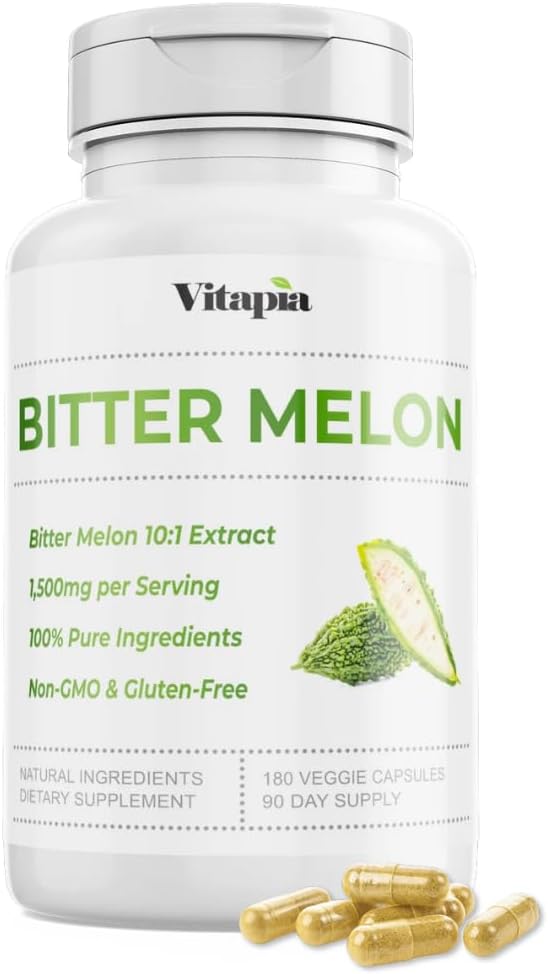 Extracto de Melón de Bitter Orgánico para Digestivos Fuertes, Salud Gut, Función de Hígado, Apoyo a la Salud del Corazón - 10:1 Relación & 180 Cápsulas Veggie - No GMO, Libre de gluten, Vegan-Friendly