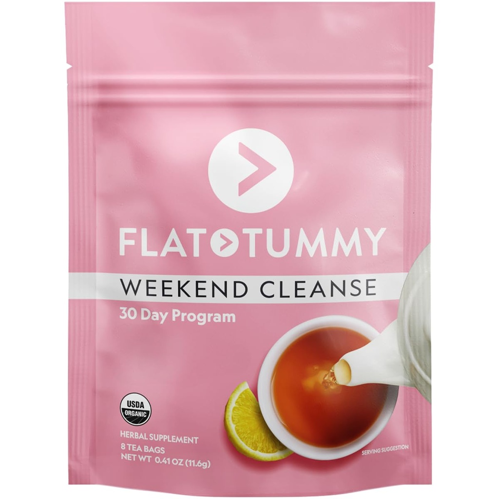Plano Tummy Weekend Cleanse Tea - 30 Day Program - All Natural Colon Cleanse w/Senna and Dandelion Root, Proporciona Alivio de Bloating para Mujeres - Detox Cleanse for Digestion Support and Gas Relief