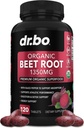 Suplementos de bobinas orgánicas - 1350mg Píldoras de extracción de escarabajos, suplemento de hoja de remolacha orgánica, remolacha de óxido super Nitrico High Circulation Total Vitaminas Soporte - 120 Beets Tablets