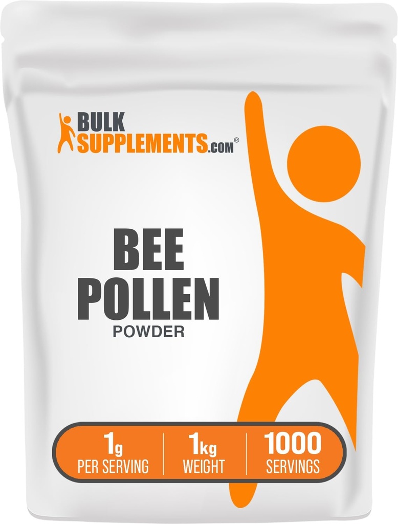 BulkSupplements.com Bee Pollen Powder - Suplemento Superfood, Bee Pollen Suplemento, para Immune Support - Gluten Free, 1g por Serving, 1kg (2,2 libras) (Pack of 1)