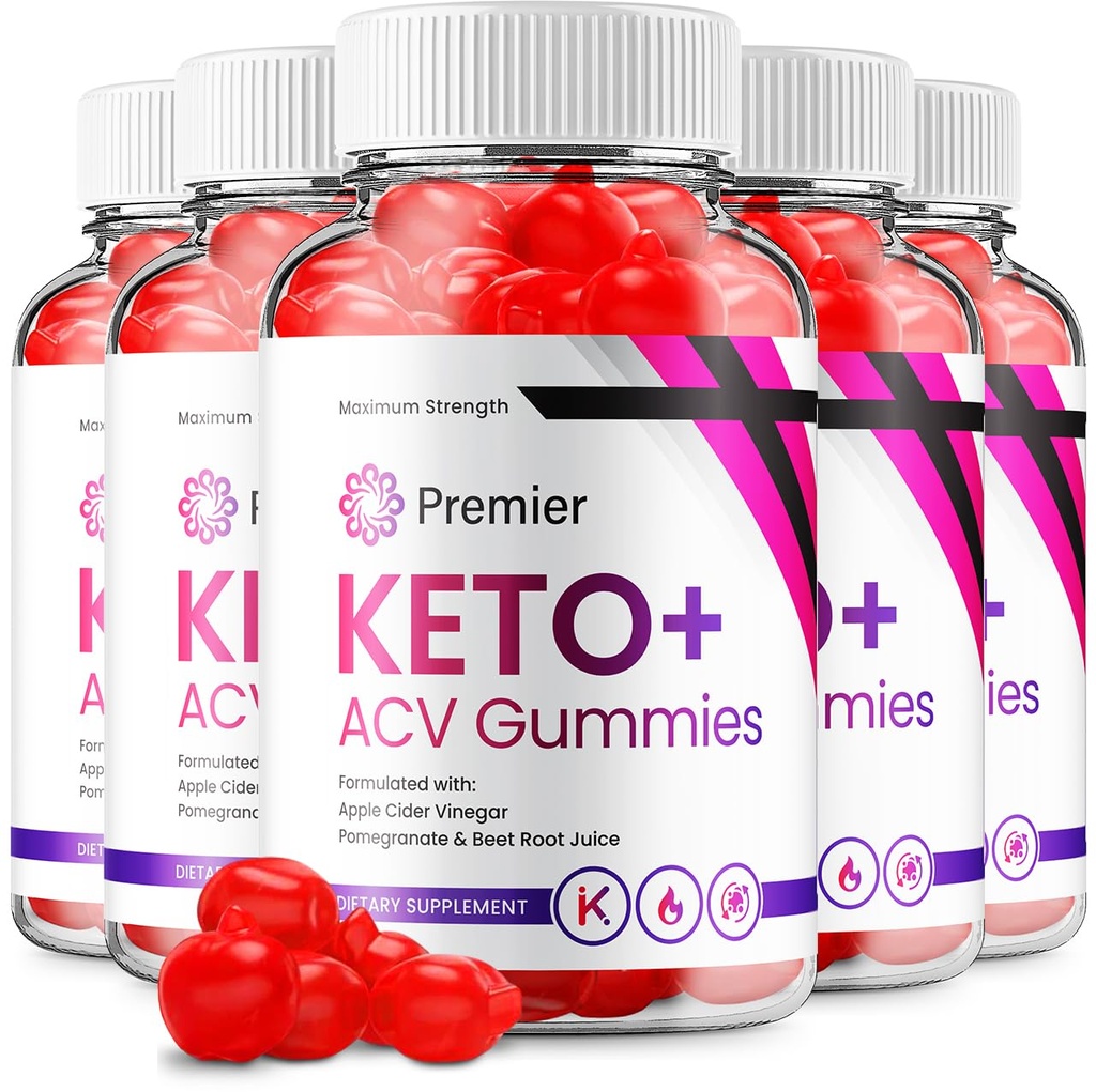 (5 Pack) Premier Keto ACV Gummies - Advanced Formula Premiere Keto Plus ACV Gummies Apple Cider Vinegar Premier ACV Dietary Supplement Reviews Men Women (300 Gummies)