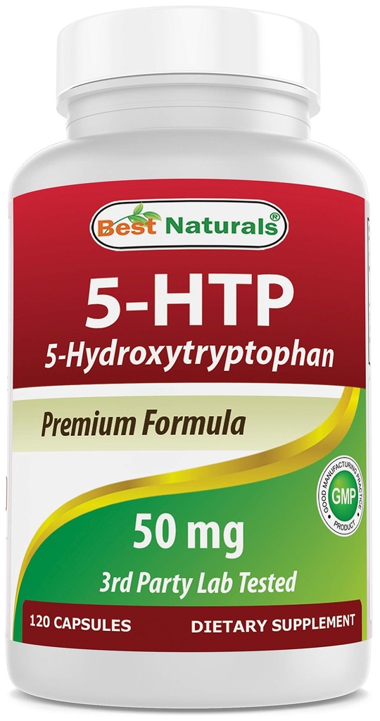 Mejores Naturales 5-HTP 50 mg 120 Capsules, 5 HTP Capsules Soporta Relajación & reposo sueño