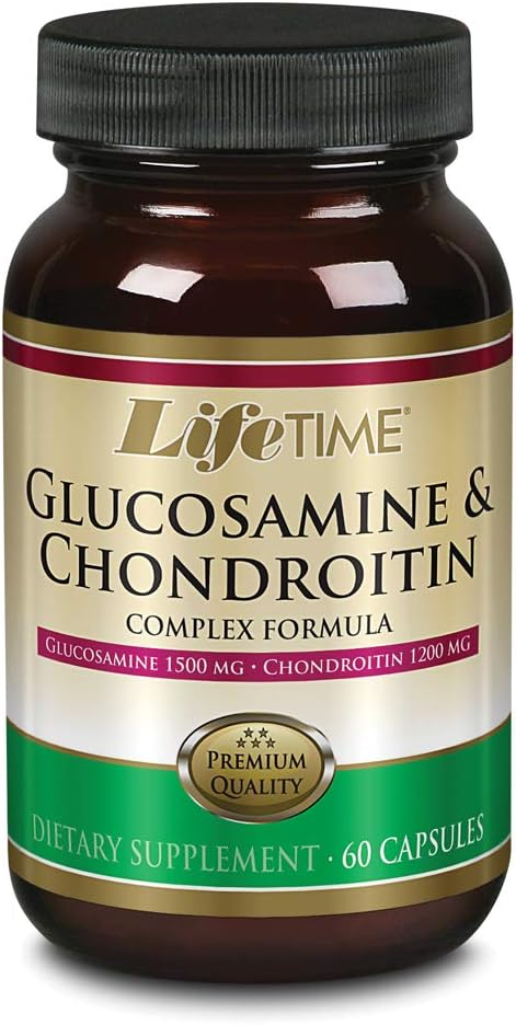 LIFETIME Complejo de condroitina de Glucosamina ← Apoyo Movilidad, Juntas " Recuperación  durable 1500mg Glucosamine, 1200mg Condroitina ANTE 60 cápsulas