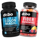 DR. BO Fiber Gummies & Colon Cleanse Suplementos - Tasty Gummy Prebiotic Fiber Supplement - Super Colon Magic Bowel Movement Apoyo para la limpieza Gut & Stomach