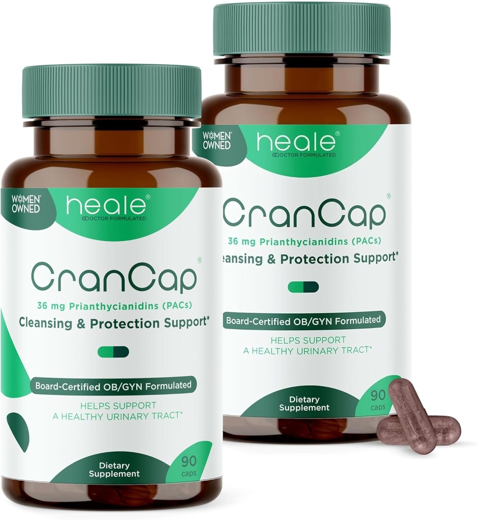 Píldoras de arándano - Urinary Tract Health Cranberry Suplemento - 36 mg de PAC de Potente - No GMO, Vegan, Gluten Libre - por Heale - 180 cápsulas