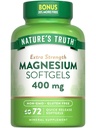 La verdad de la naturaleza Magnesium tención 400mg TEN 72 Softgels TENIDO Relación calidad/precio Extra Strength TEN from Magnesium Oxide TEN Non-GMO and Gluten Free Supplement