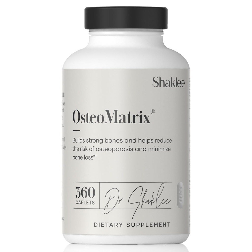 Shaklee OsteoMatrix® - Build " Maintain Strong Bones - 100% DV Calcio " Magnesio - Vitaminas D " K - Zinc, Manganese - Pruebas clínicas para la absorción - 360 cápsulas