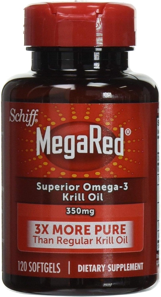 [BRSWECQ5OAOQ4G33] MegaRed Omega-3 Krill Oil 350mg Softgels, (120 Conteo en una botella), EPA & DHA Omega-3 Ácidos grasos sin sabor a pescado A diferencia del aceite de pescado, contiene astaxante antioxidante