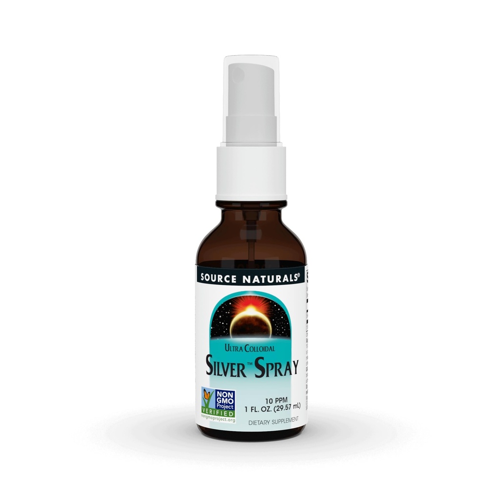 Fuente Naturales Ultra Colloidal Silver Spray 10 ppm para Wellness Support - 1 Fluid oz
