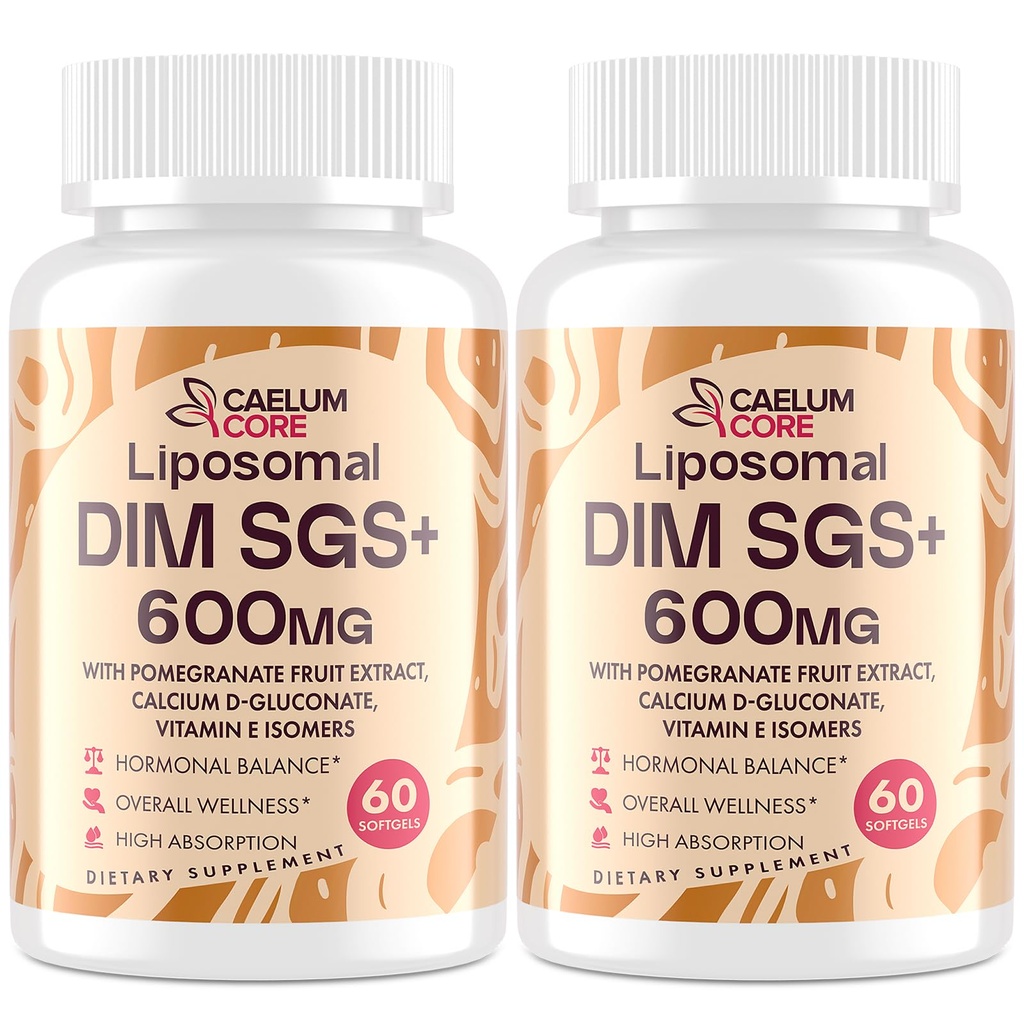 Suplemento Liposomal DIM SGS - Suplemento hormonal para Hombres, Suplementos de Estrógeno Contiene Glucosinola Sulforafane, Vitamina E, Fruta Pomegranada - Apoyo Detox y Antioxidante (2 Pack)