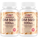 Suplemento Liposomal DIM SGS - Suplemento hormonal para Hombres, Suplementos de Estrógeno Contiene Glucosinola Sulforafane, Vitamina E, Fruta Pomegranada - Apoyo Detox y Antioxidante (2 Pack)