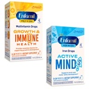 Enfamil Poly-Vi-Sol y Fer-in-Sol Liquid Drop Multivitamin Suplementos para bebés y niños pequeños, 2x50 mL Dropper Bottle