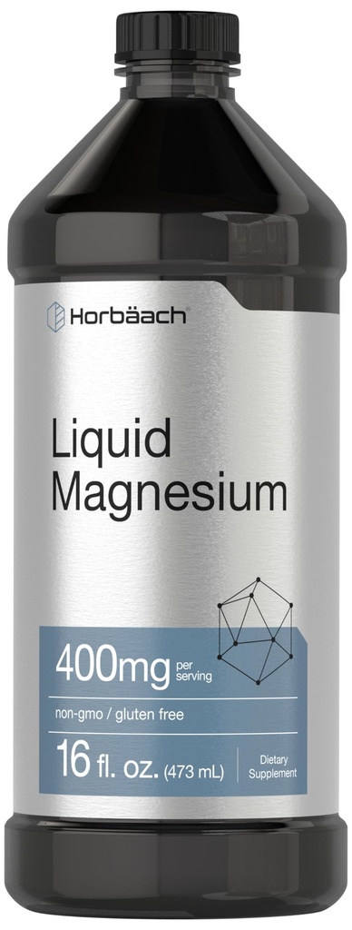Horbaach Liquid Magnesium 16 fl oz ← Vital Trace Minerals Complex TENIDO CON Sulfate, Lithium y Boron ANTE Vegetarian, Non-GMO & Gluten Free Supplement