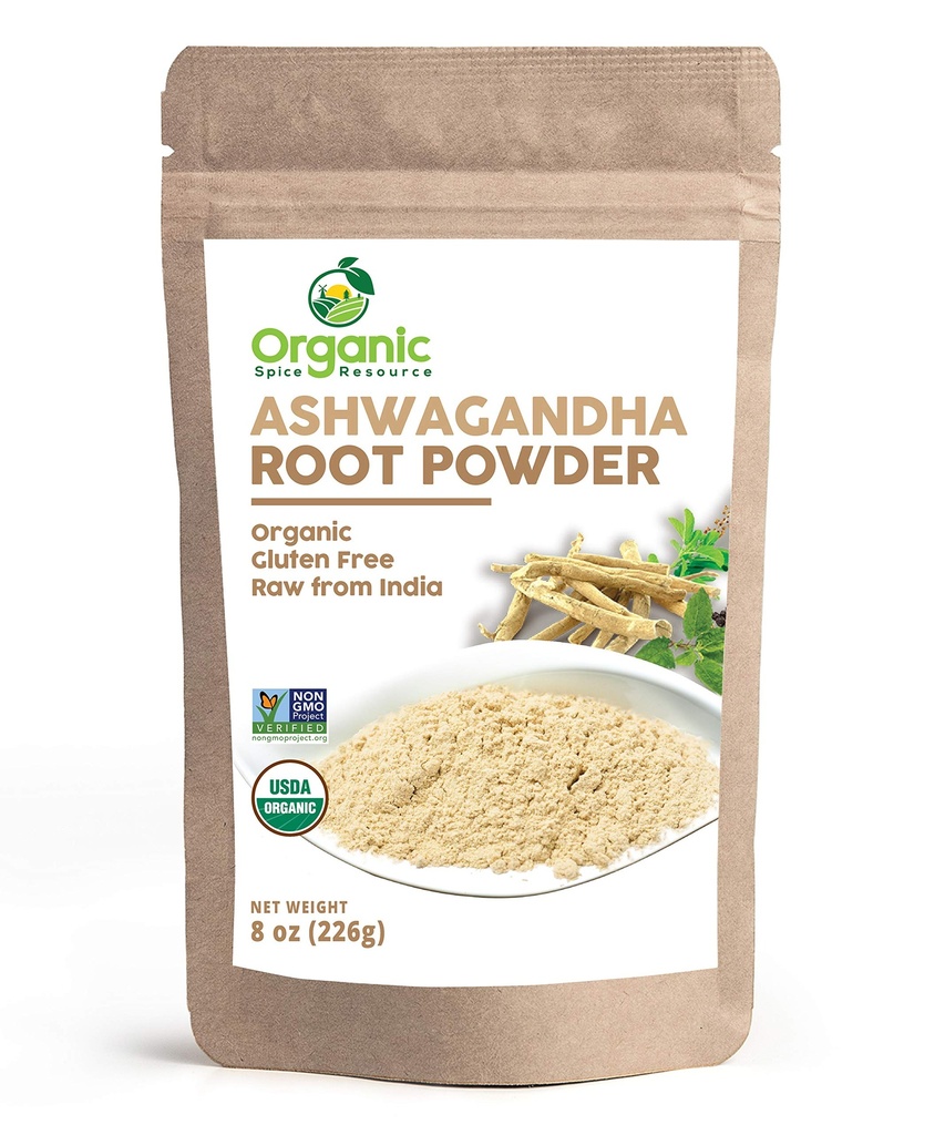Orgánica Ashwagandha Root Powder -8 Ounce ¦ Lab Tested for Purity ¦ Resealable Kraft Bag,Non-GMO, Indian Ginseng, Withania Somnifera -100% Raw from India, por SHOPOSR (8 oz)