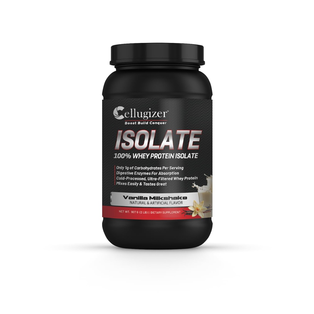 100% Whey Isolate 2lb, Vainilla I 26g Protein, Digesting rápido I 0g Sugar, Baja Carb