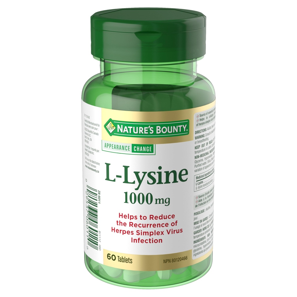 Bounty L-Lysine de la naturaleza - 1000 mg - 60 Tabletas