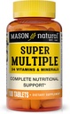 MASON NATURAL Super Múltiples 34 Vitaminas y Minerales - Soporte Nutricional Completo, Todo en Una Multivitamina, Apoya Salud Global, 100 Tabletas