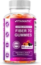 Vitamatic Prebiotic Fiber Gummies for Adults – 7g Fiber per Serving – 60 Pectin-Based Gummies Extra Strength, Zero Sugar Añadido – Apoya Digestive Health & Regularity – Non-GMO, Vegan, Gluten-Free