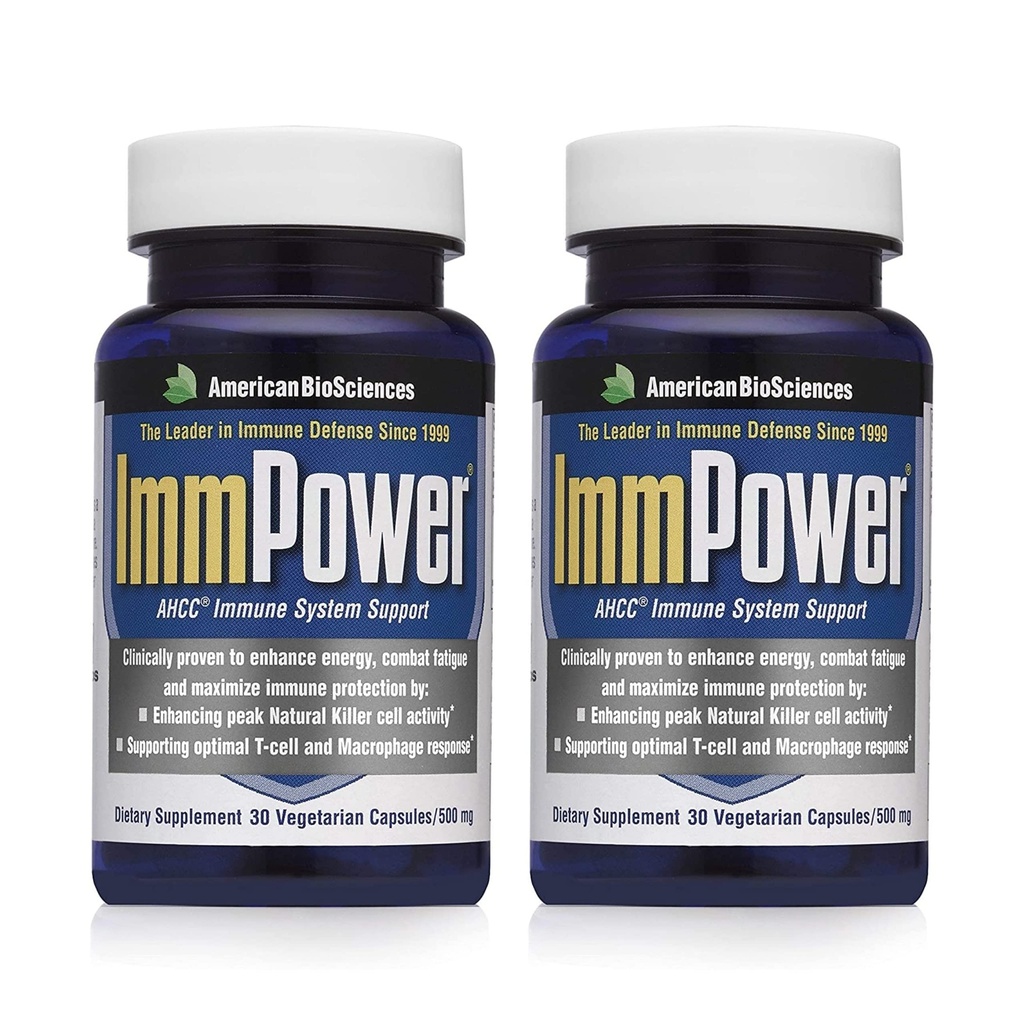 American BioSciences ImmPower ← Apoyo Inmunitario mejorado, Actividad Natural de Killer Cell " Cytokine Production ← 30 cápsulas vegetarianas, 500 mg de AHCC por cápsula (2 Pack)