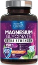 Magnesio Glycinate 250mg - Magnesio 100% Chelated para Max Absorción - Apoyo al sueño, Muscle, Nerves, Bone & Heart Health Support, Best Mag Supplement, Vegan Non-GMO, 3rd Party Tested - 180 Tablets